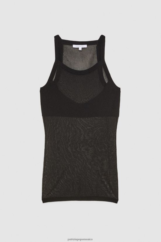 vestir mx Patrizia Pepe mujer Top sin mangas Nerón 66024R599