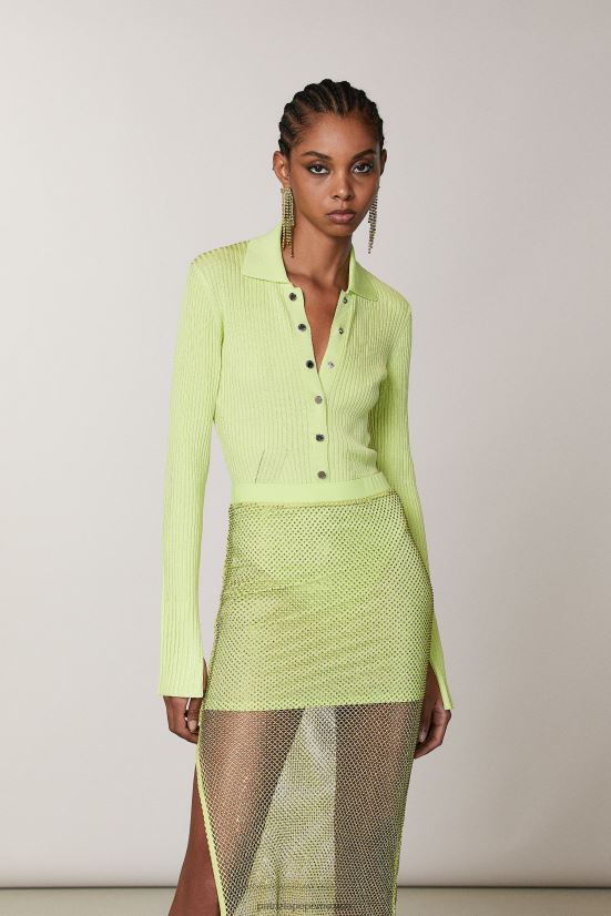 vestir mx Patrizia Pepe mujer body de punto de canalé lima soleada 66024R415