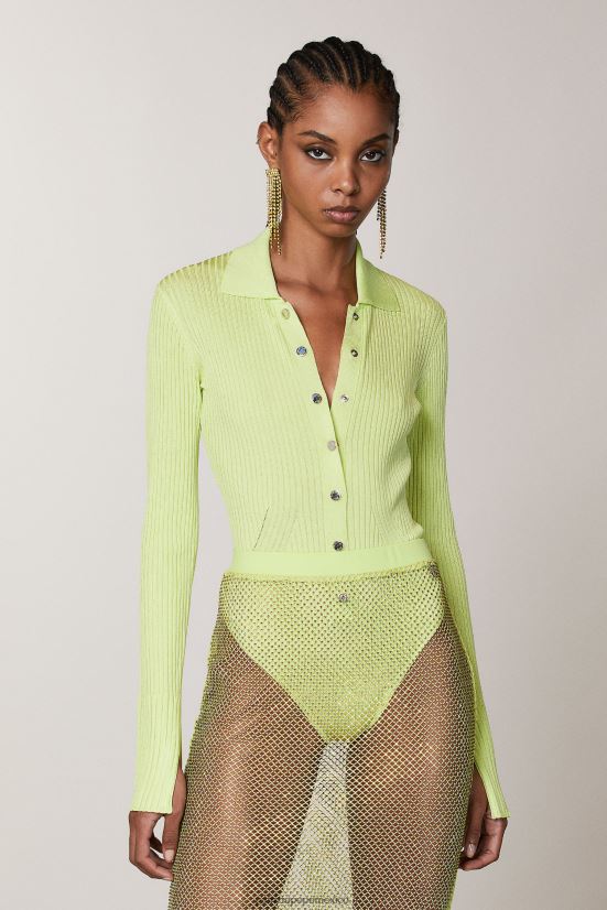 vestir mx Patrizia Pepe mujer body de punto de canalé lima soleada 66024R415