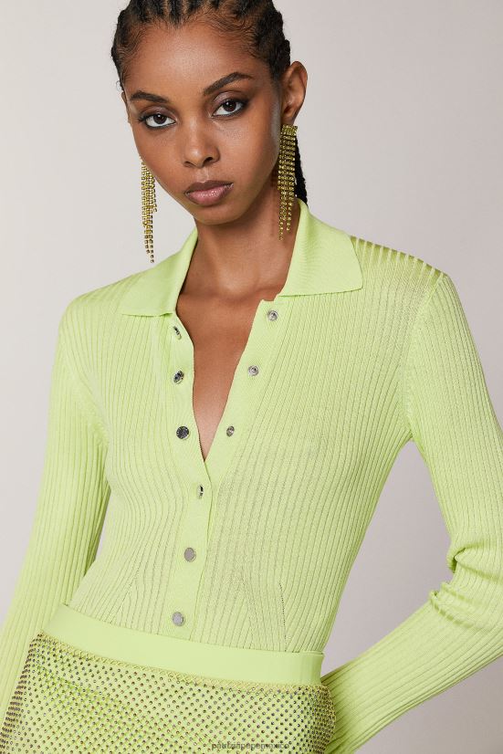 vestir mx Patrizia Pepe mujer body de punto de canalé lima soleada 66024R415