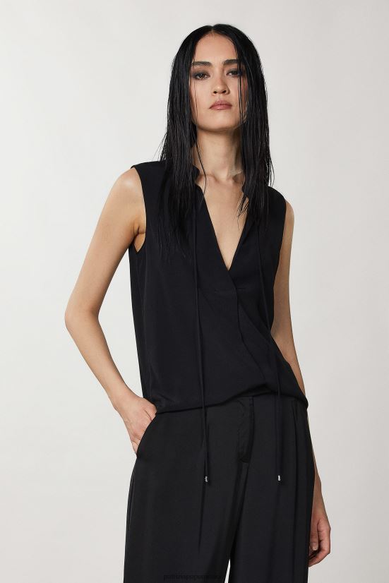 vestir mx Patrizia Pepe mujer camisa sin mangas Nerón 66024R360