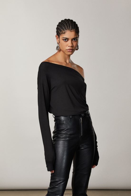 vestir mx Patrizia Pepe mujer camiseta de manga larga "esencial" Nerón 66024R356