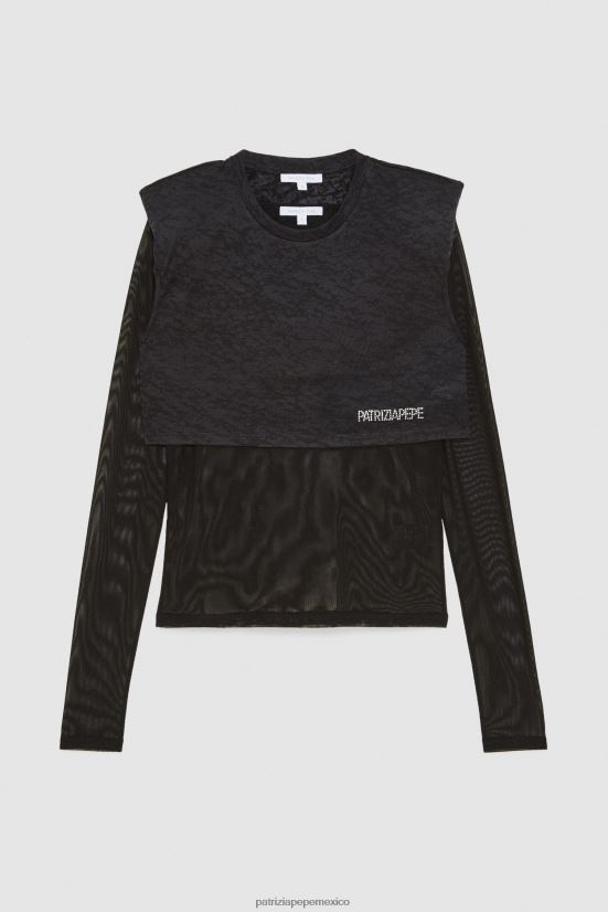 vestir mx Patrizia Pepe mujer camiseta de punto suave Nerón 66024R166