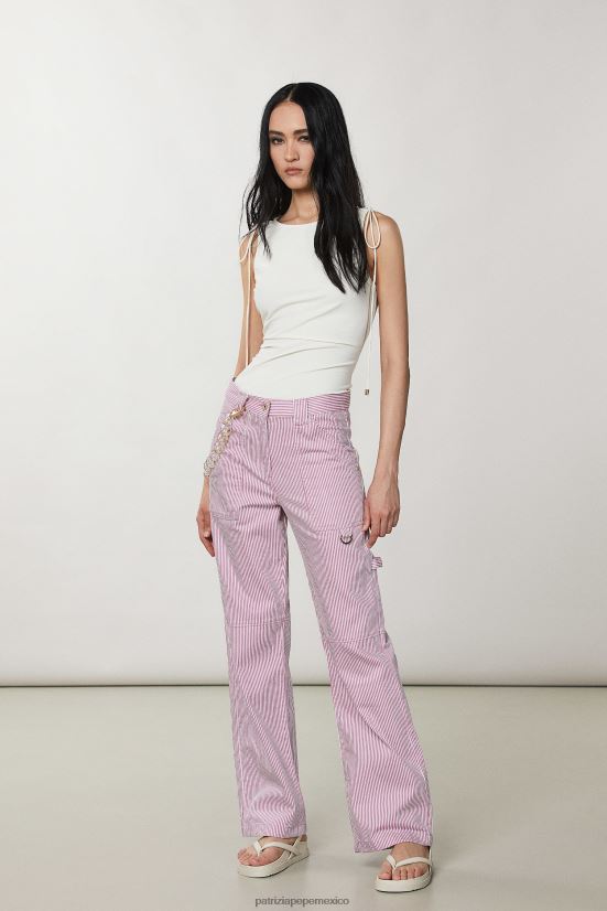 vestir mx Patrizia Pepe mujer camiseta sin mangas de punto con cuello redondo lino blanco 66024R226