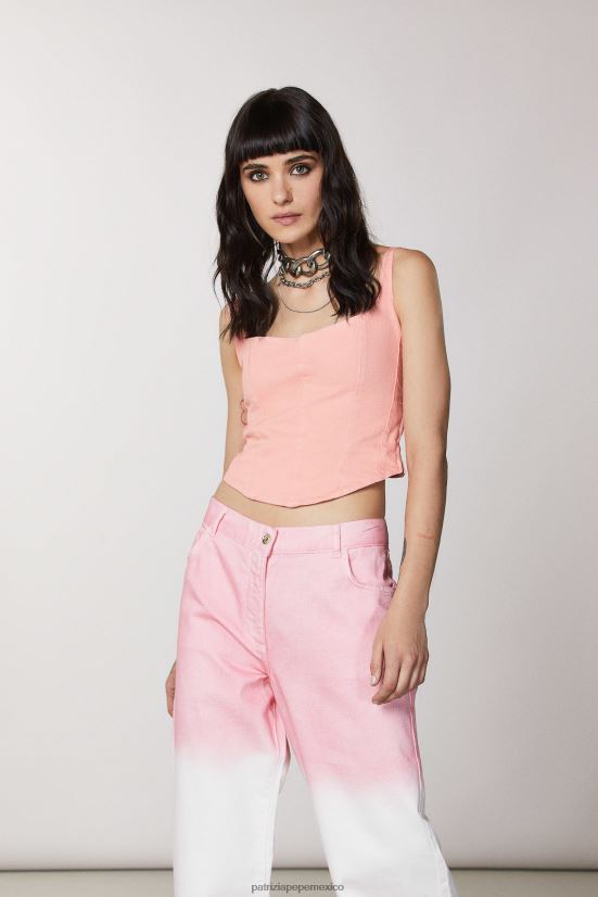 vestir mx Patrizia Pepe mujer corsé con cremallera melocotón jugoso lavado 66024R502