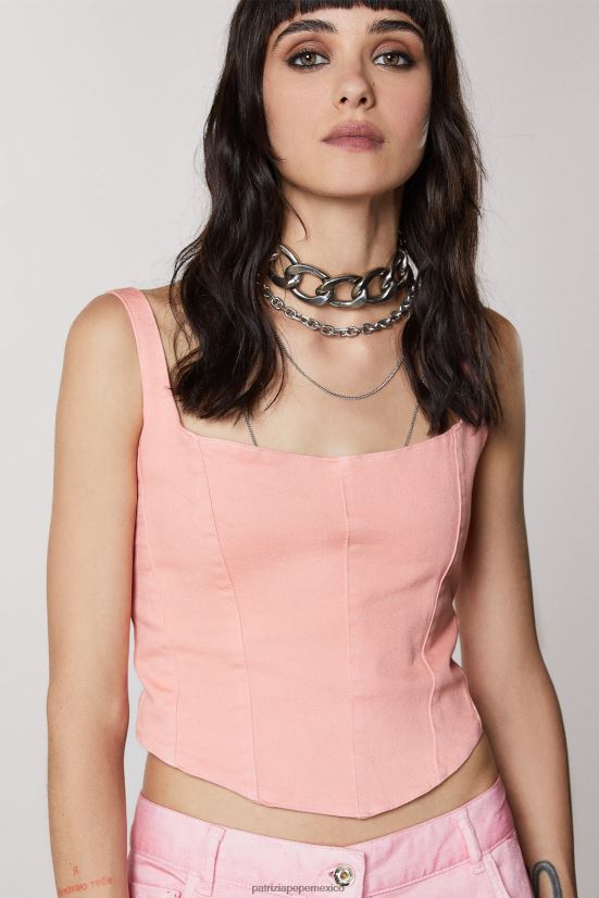 vestir mx Patrizia Pepe mujer corsé con cremallera melocotón jugoso lavado 66024R502