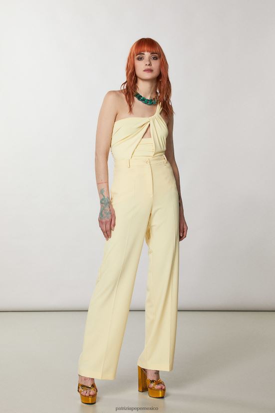 vestir mx Patrizia Pepe mujer mono de un solo hombro claridad amarilla 66024R297