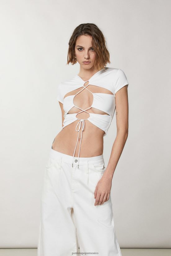 vestir mx Patrizia Pepe mujer parte superior con abertura en la espalda blanco 66024R369