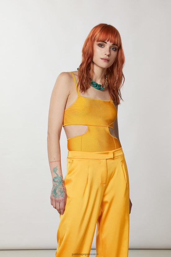 vestir mx Patrizia Pepe mujer parte superior recortada naranja jugosa 66024R316