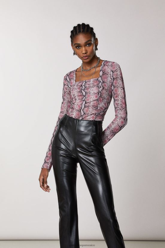 vestir mx Patrizia Pepe mujer túnica de manga larga estampado de pitón de ensueño 66024R479