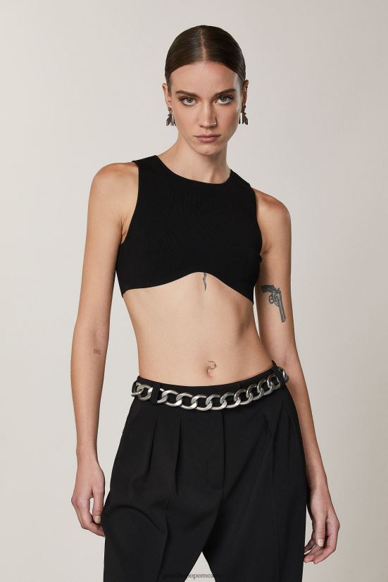 vestir mx Patrizia Pepe mujer top corto de viscosa Nerón 66024R399