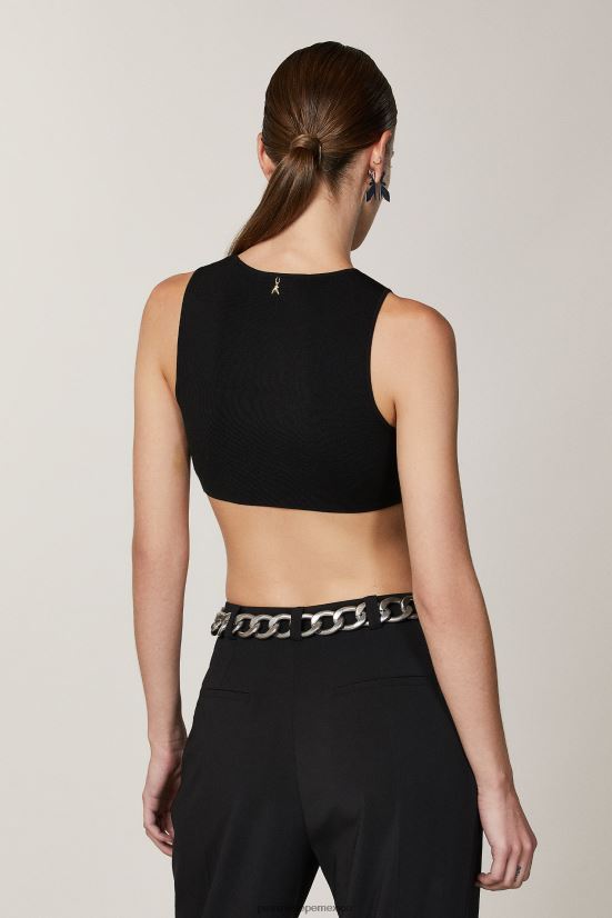 vestir mx Patrizia Pepe mujer top corto de viscosa Nerón 66024R399