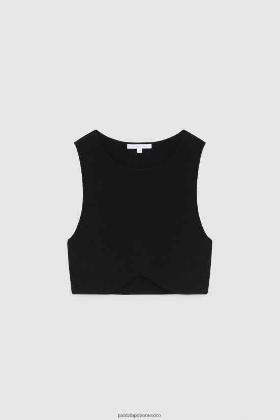 vestir mx Patrizia Pepe mujer top corto de viscosa Nerón 66024R399