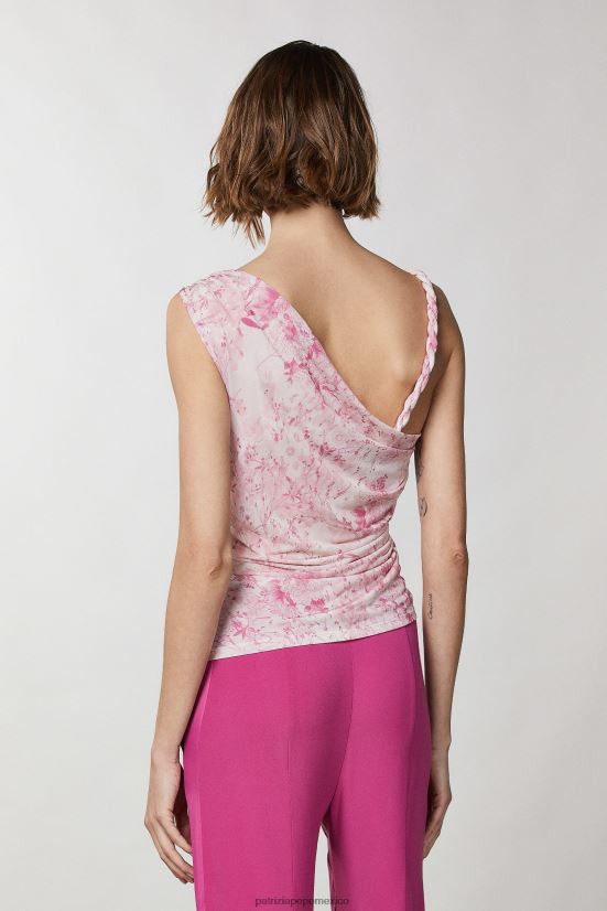 vestir mx Patrizia Pepe mujer top fruncido con un solo hombro flor rosa 66024R303