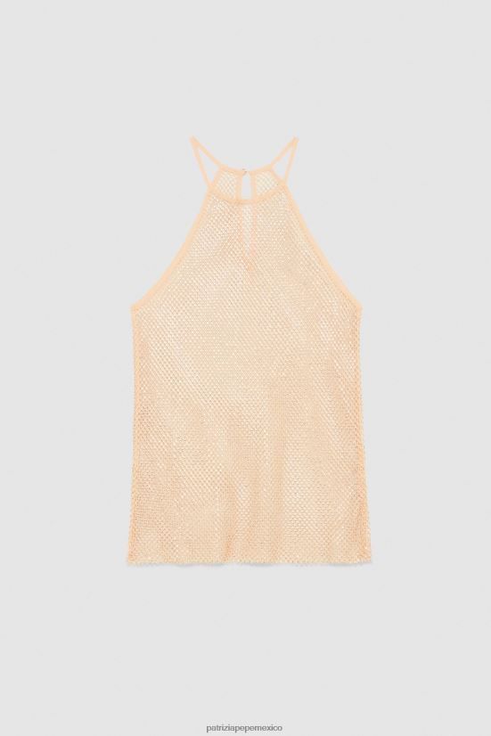 vestir mx Patrizia Pepe mujer top sin mangas con pedrería rubor astral 66024R82