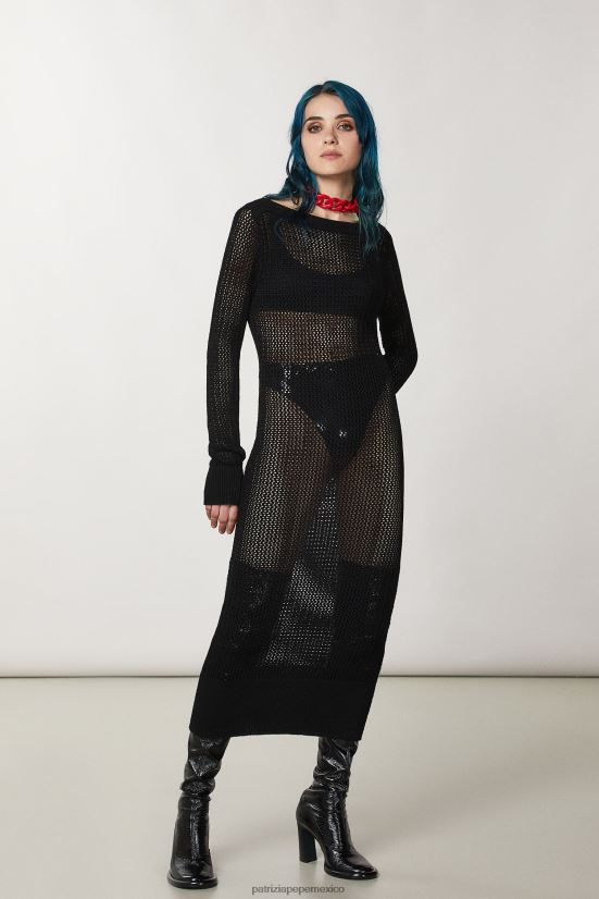 vestir mx Patrizia Pepe mujer vestido ajustado de viscosa Nerón 66024R13