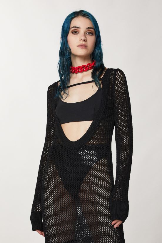 vestir mx Patrizia Pepe mujer vestido ajustado de viscosa Nerón 66024R13