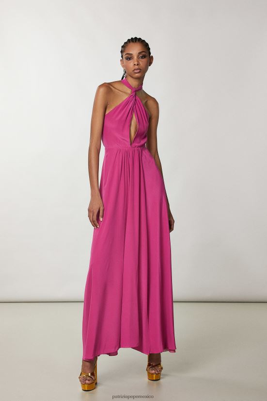vestir mx Patrizia Pepe mujer vestido de fiesta de crepé ceremonia fucsia 66024R265