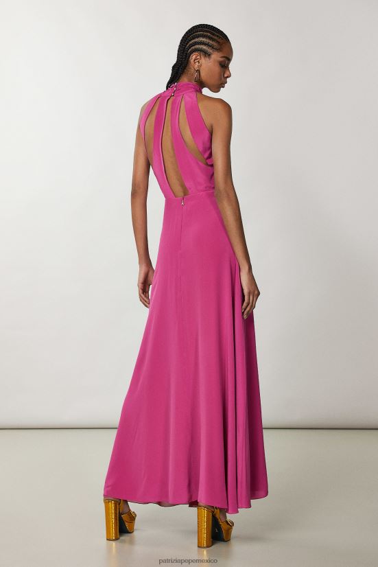 vestir mx Patrizia Pepe mujer vestido de fiesta de crepé ceremonia fucsia 66024R265