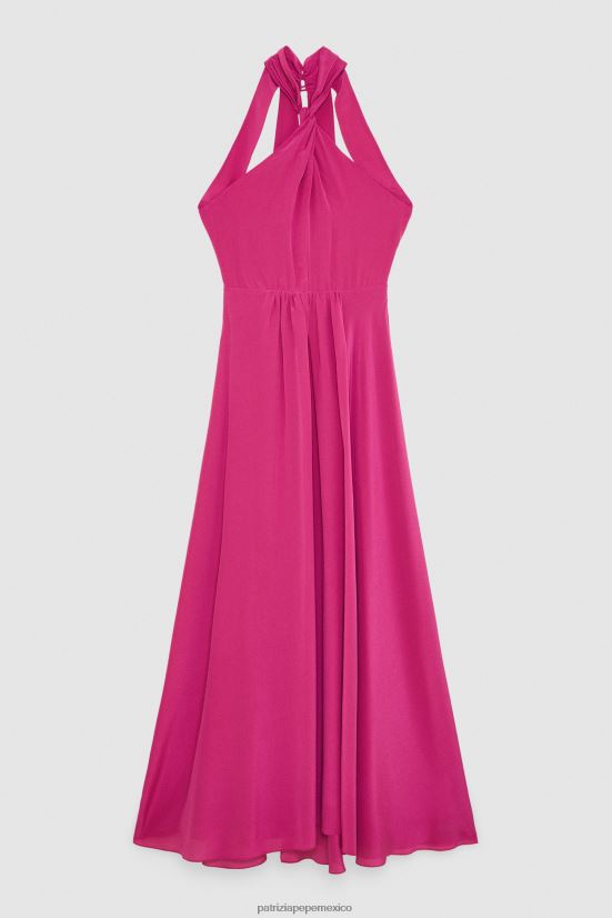 vestir mx Patrizia Pepe mujer vestido de fiesta de crepé ceremonia fucsia 66024R265