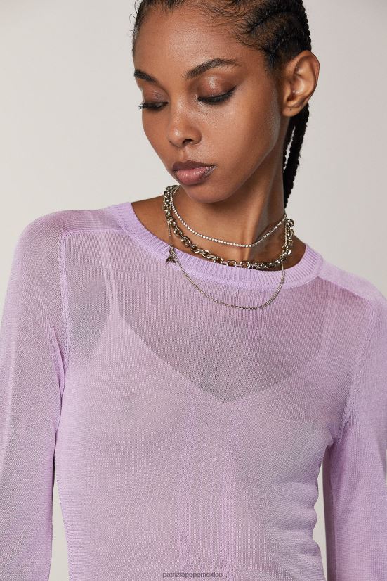 vestir mx Patrizia Pepe mujer vestido de manga larga lila fresca 66024R469