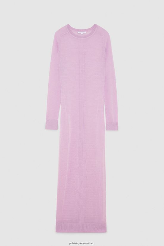 vestir mx Patrizia Pepe mujer vestido de manga larga lila fresca 66024R469