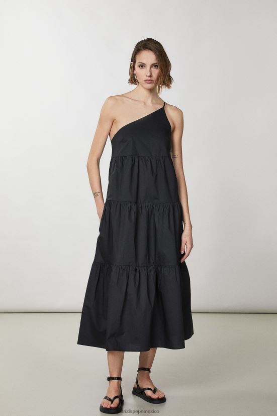 vestir mx Patrizia Pepe mujer vestido esencial de un solo hombro Nerón 66024R323