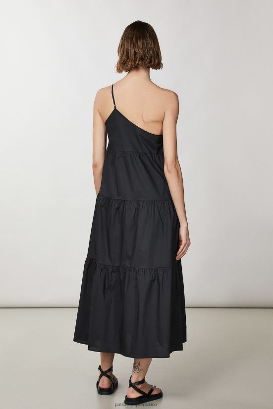 vestir mx Patrizia Pepe mujer vestido esencial de un solo hombro Nerón 66024R323