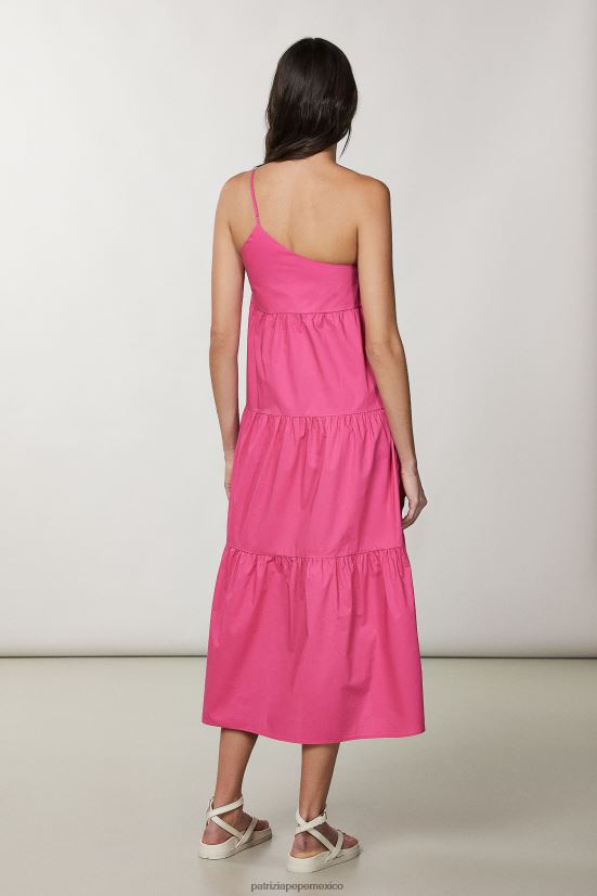 vestir mx Patrizia Pepe mujer vestido esencial de un solo hombro pétalo fucsia 66024R245