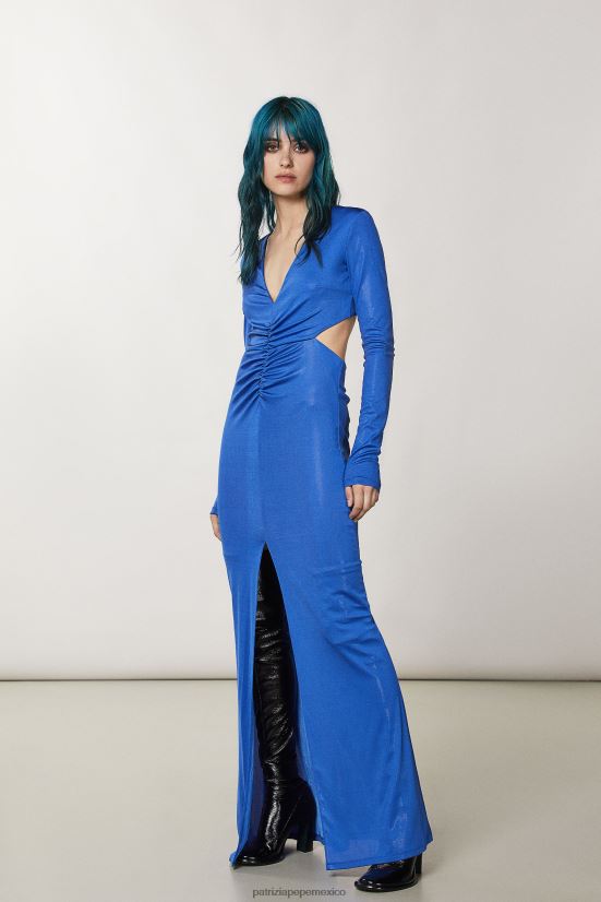 vestir mx Patrizia Pepe mujer vestido largo ajustado rayo azul 66024R2