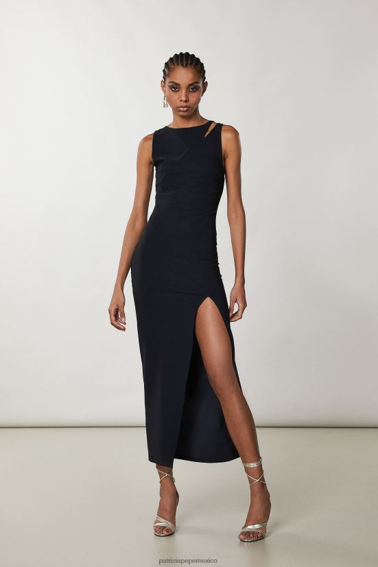 vestir mx Patrizia Pepe mujer vestido largo elegante sin mangas Nerón 66024R674
