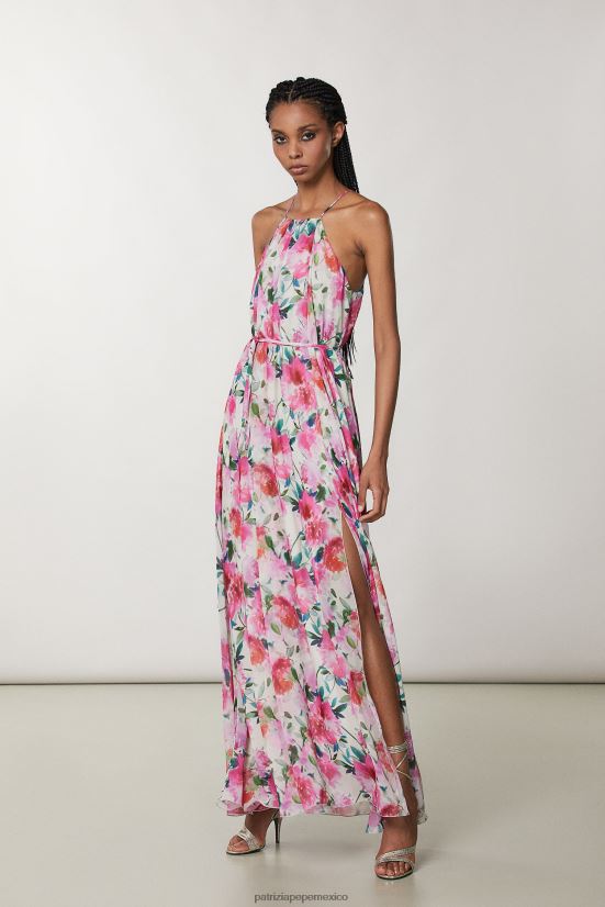 vestir mx Patrizia Pepe mujer vestido largo estampado sin mangas flor de ceremonia 66024R261