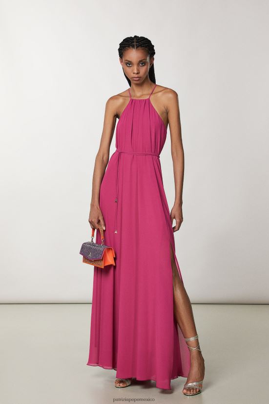 vestir mx Patrizia Pepe mujer vestido largo sin mangas con encanto ceremonia fucsia 66024R614