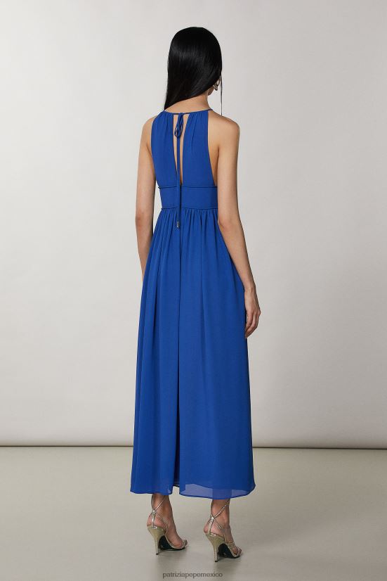 vestir mx Patrizia Pepe mujer vestido sin mangas con cuello redondo azul glamoroso 66024R253