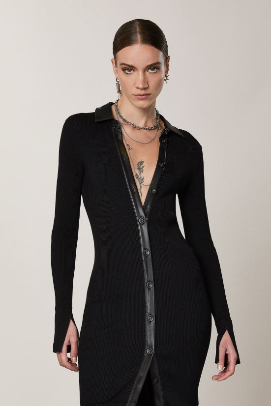 vestir mx Patrizia Pepe mujer cárdigan estilo vestido camisero Nerón 66024R620