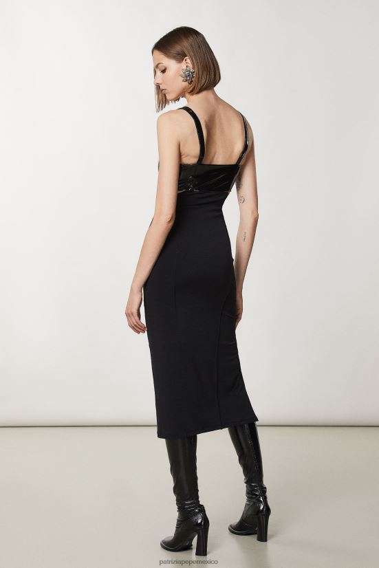 vestir mx Patrizia Pepe mujer vestido ajustado de crepé Nerón 66024R12