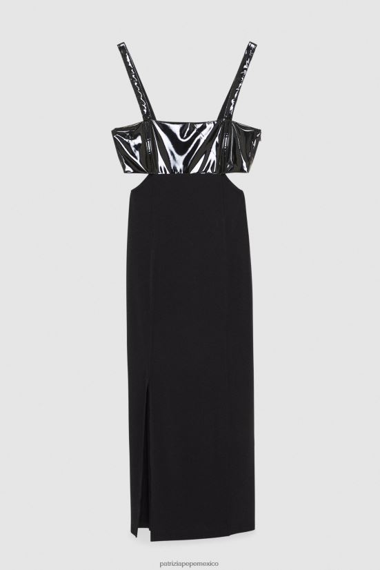 vestir mx Patrizia Pepe mujer vestido ajustado de crepé Nerón 66024R12