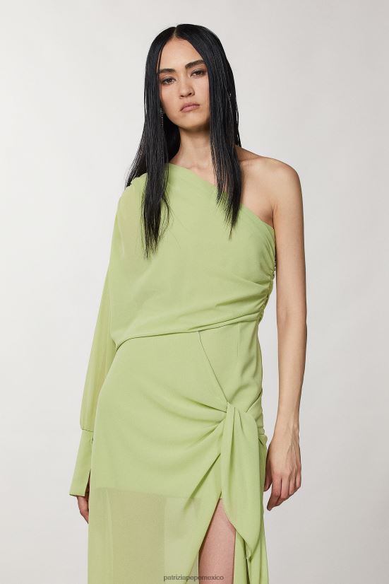 vestir mx Patrizia Pepe mujer vestido asimétrico margarita verde 66024R275