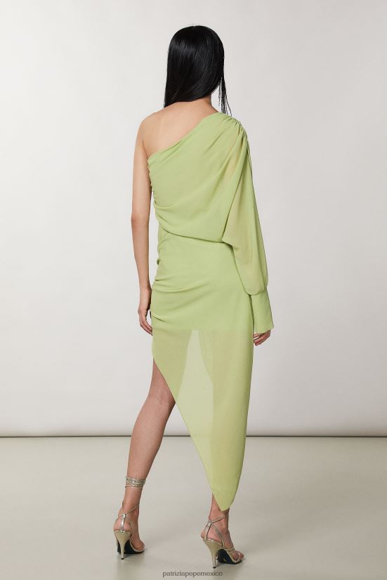vestir mx Patrizia Pepe mujer vestido asimétrico margarita verde 66024R275