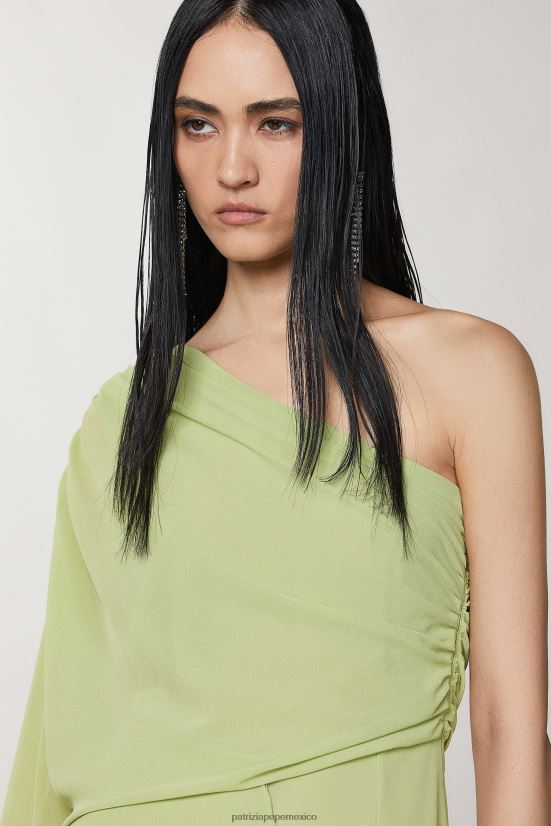 vestir mx Patrizia Pepe mujer vestido asimétrico margarita verde 66024R275