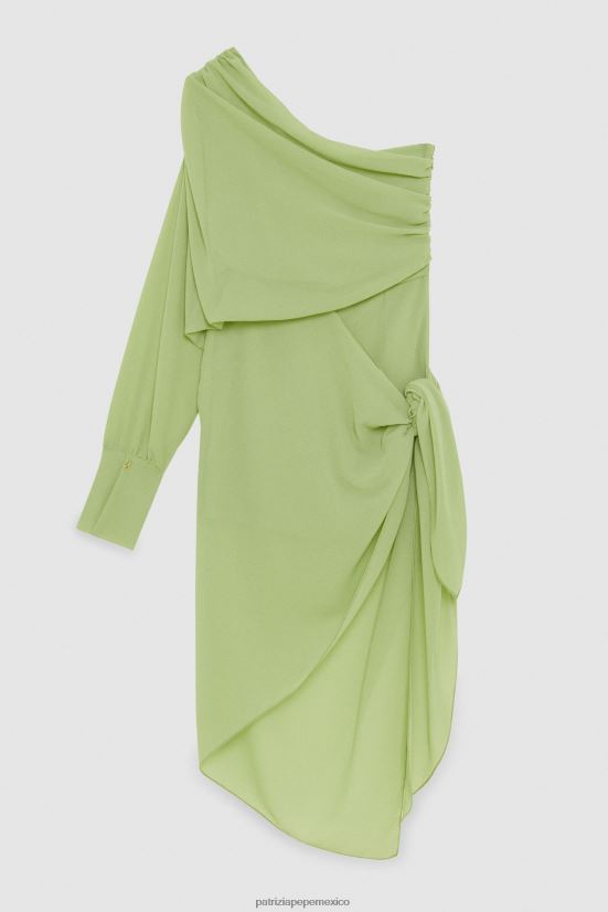 vestir mx Patrizia Pepe mujer vestido asimétrico margarita verde 66024R275
