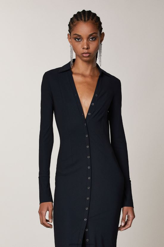 vestir mx Patrizia Pepe mujer vestido camisero delgado Nerón 66024R340