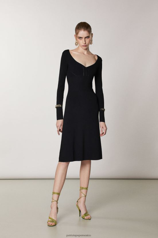 vestir mx Patrizia Pepe mujer vestido de cadena Nerón 66024R510