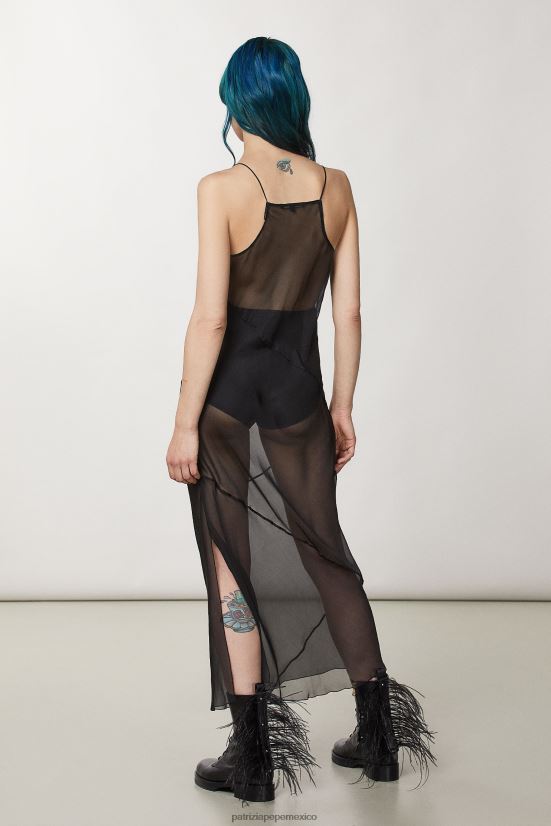 vestir mx Patrizia Pepe mujer vestido de seda transparente Nerón 66024R158