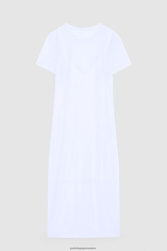 vestir mx Patrizia Pepe mujer vestido de tul blanco iridiscente 66024R378