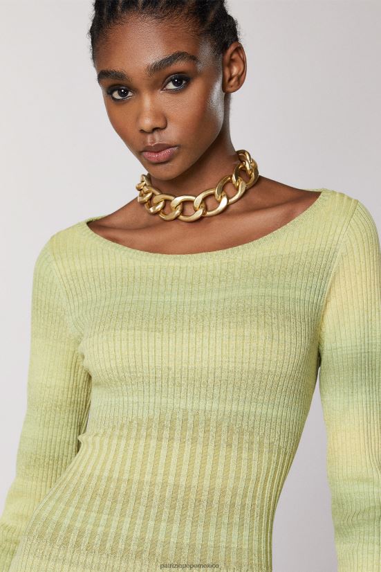 vestir mx Patrizia Pepe mujer vestido de viscosa acanalado degradación de cal soleada 66024R455