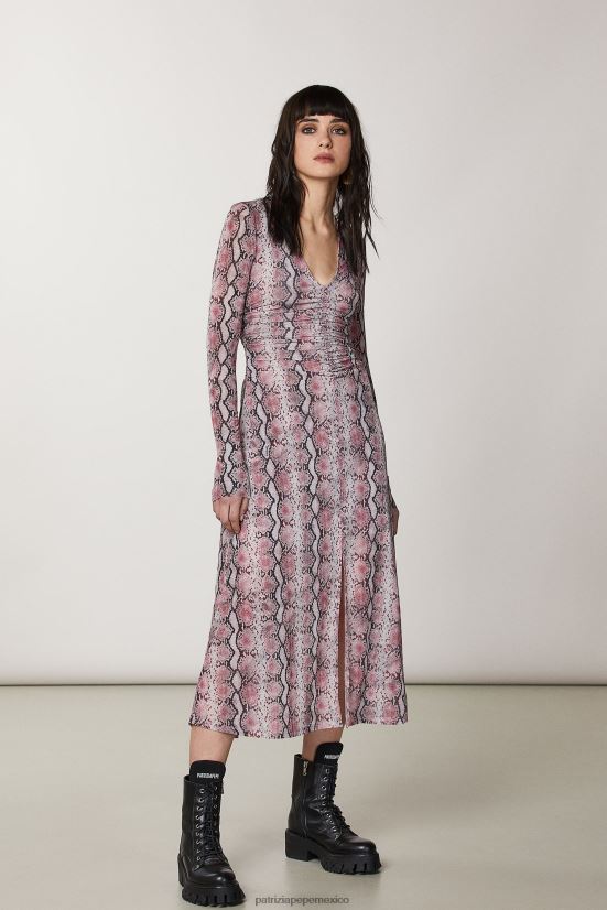 vestir mx Patrizia Pepe mujer vestido largo con estampado de pitón estampado de pitón de ensueño 66024R478