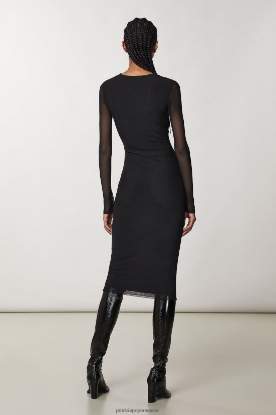 vestir mx Patrizia Pepe mujer vestido largo de tul Nerón 66024R133