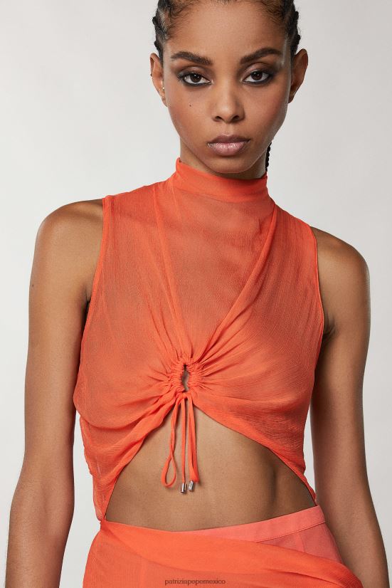 vestir mx Patrizia Pepe mujer vestido midi con aberturas coral intenso 66024R352