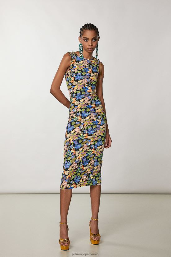 vestir mx Patrizia Pepe mujer vestido midi de punto flor metaversa 66024R693